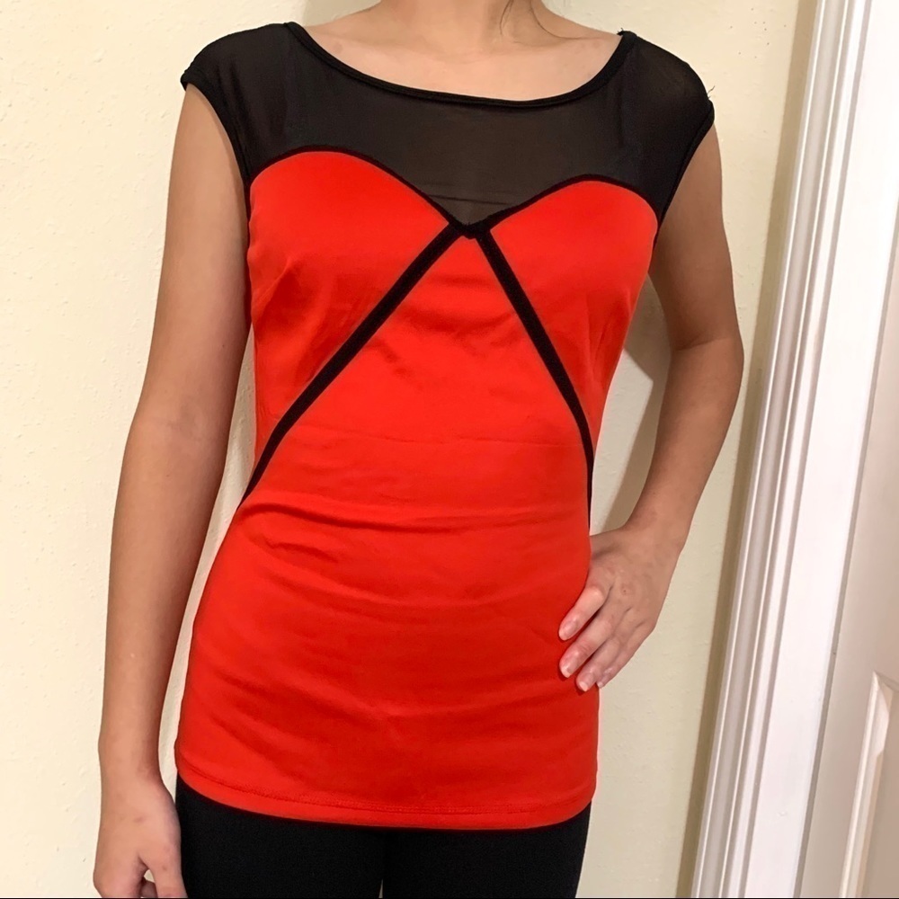 3 FOR $18/ LIPSTICK* bodycon red top